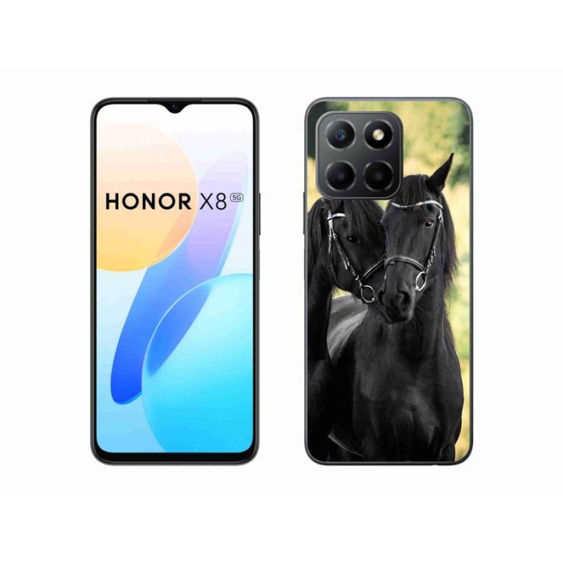 Zselés borítás mmCase a Honor X8 5G/Honor 70 Lite 5G számára - két fekete ló