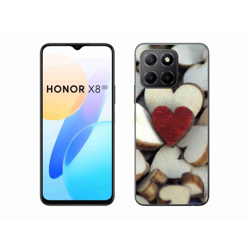Gél borítás mmCase a Honor X8 5G/Honor 70 Lite 5G készülékhez - gravírozott piros szívvel