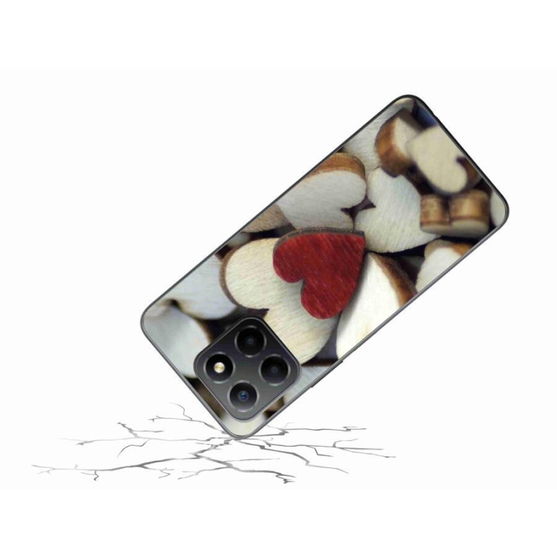 Gél borítás mmCase a Honor X8 5G/Honor 70 Lite 5G készülékhez - gravírozott piros szívvel
