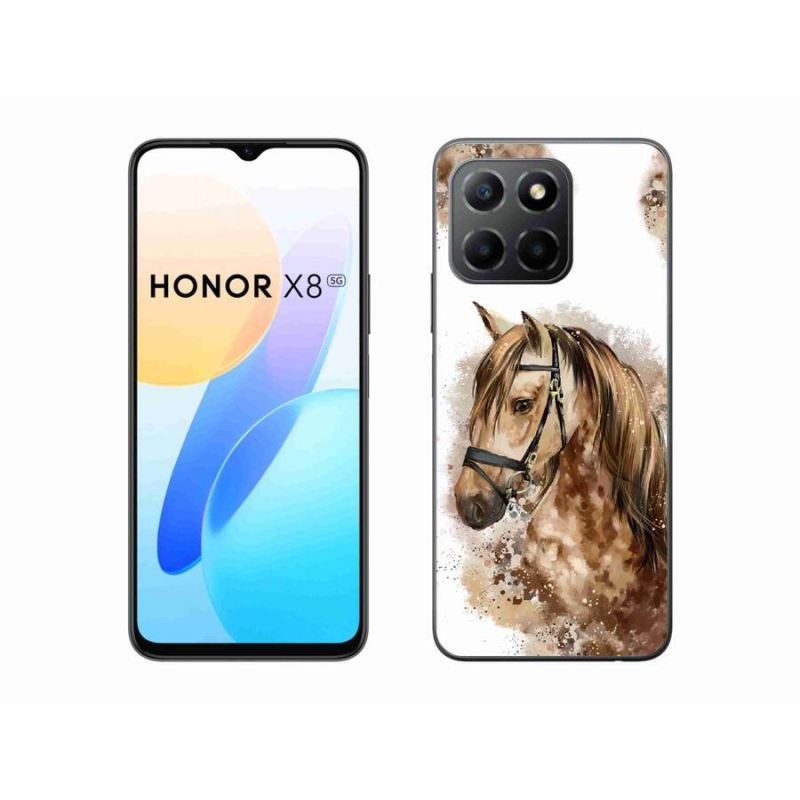 Zselés borítás mmCase a Honor X8 5G/Honor 70 Lite 5G készülékhez - barna rajzfilm lovacska