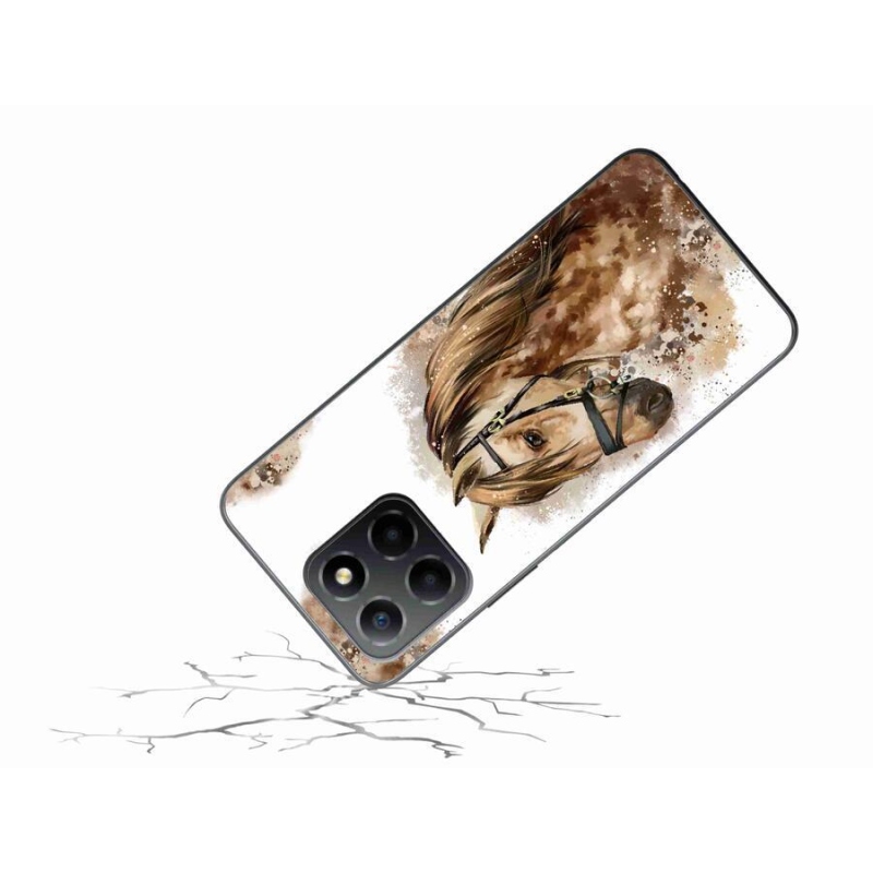 Zselés borítás mmCase a Honor X8 5G/Honor 70 Lite 5G készülékhez - barna rajzfilm lovacska