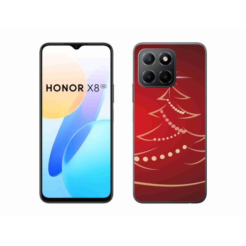 Gél borító mmCase a Honor X8 5G/Honor 70 Lite 5G számára - karácsonyfa karikatúra