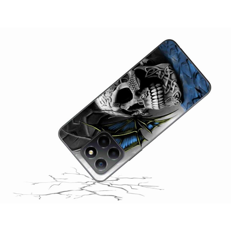 Zselés borítás mmCase a Honor X8 5G/Honor 70 Lite 5G számára - pillangó és koponya