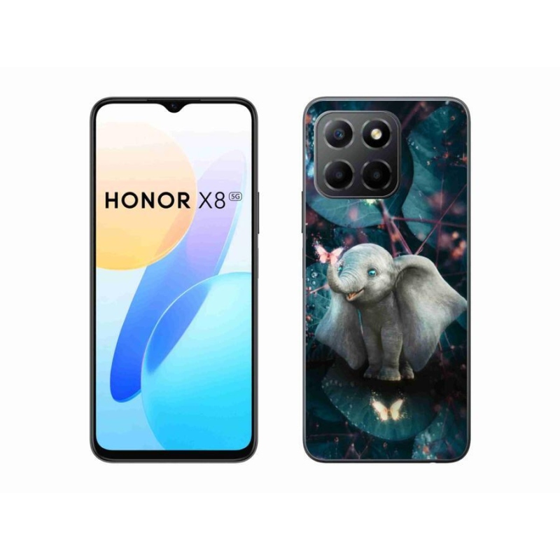 Zselés borítás mmCase a Honor X8 5G/Honor 70 Lite 5G számára - aranyos elefánt