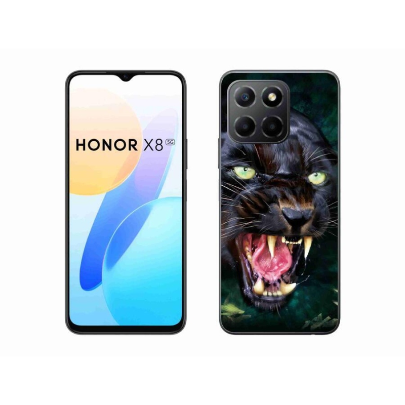 Zselés borítás mmCase a Honor X8 5G/Honor 70 Lite 5G számára - dühös fekete párduc
