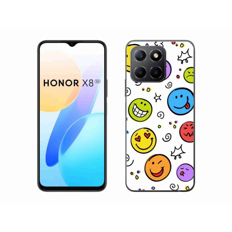Zselés borítás mmCase a Honor X8 5G/Honor 70 Lite 5G számára - smiley-k