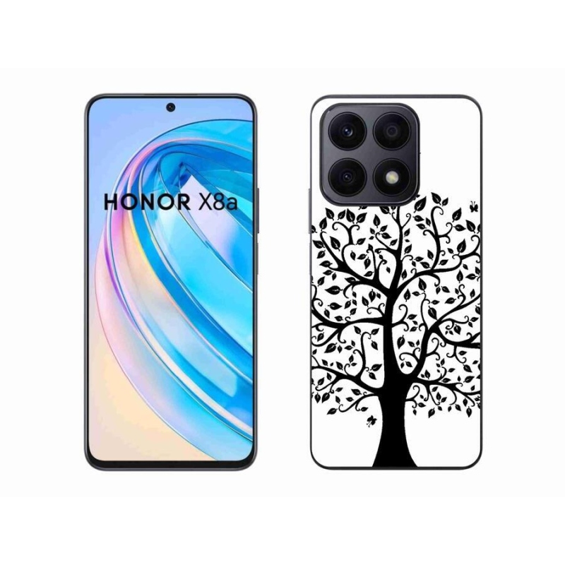 Zselés borítás mmCase a Honor X8a számára - fekete-fehér fa