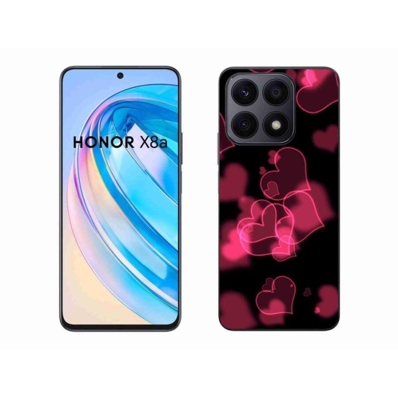 Zselés borítás mmCase a Honor X8a készülékhez - piros szívek
