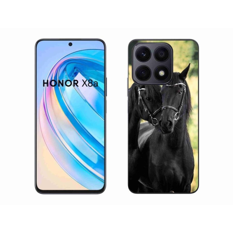 Gél borítás mmCase a Honor X8a számára - két fekete ló