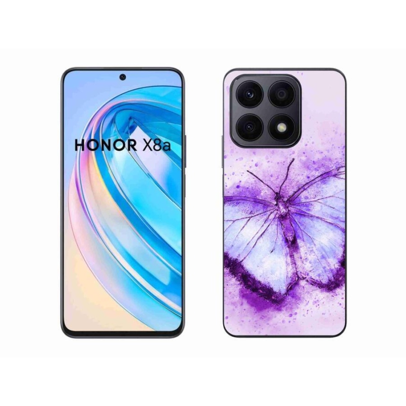 Zselés borítás mmCase a Honor X8a készülékhez - lila pillangó