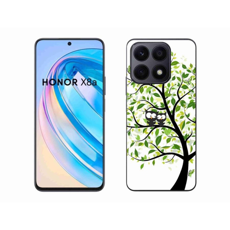 Zselés borító mmCase a Honor X8a számára - baglyok a fán