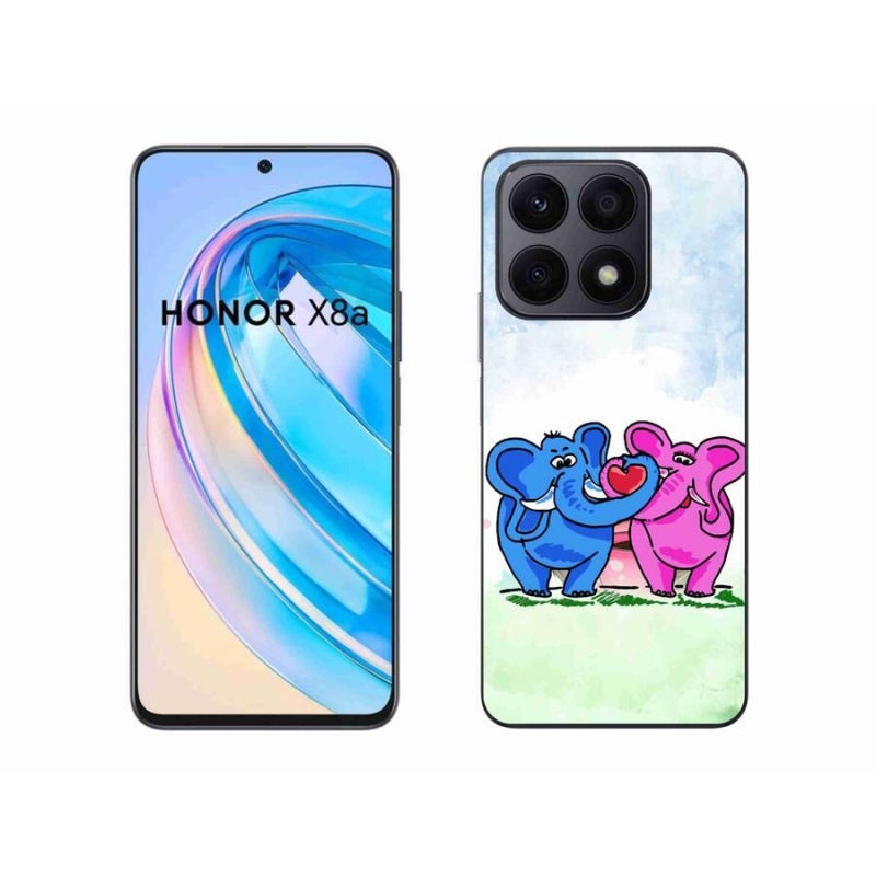 Gél borítás mmCase a Honor X8a számára - szerelmes elefántok