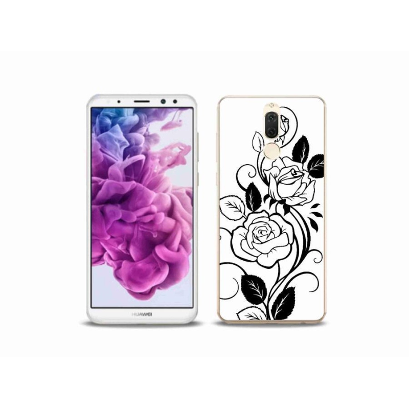 Zselés borítás mmCase a Huawei Mate 10 Lite készülékhez - fekete és fehér rózsa