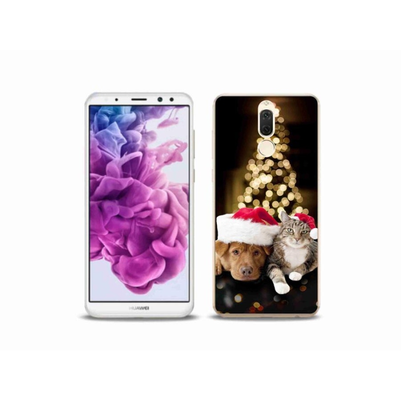 Gél borítás mmCase a Huawei Mate 10 Lite készülékhez - Karácsonyi kutya és macska