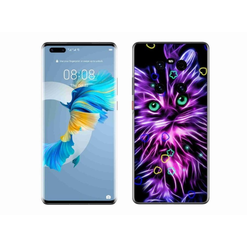 Gél borító mmCase a mobil Huawei Mate 40 Pro készülékhez - absztrakt macska