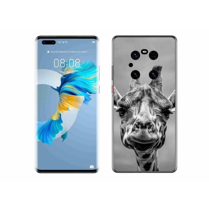 Gél borítás mmCase a Huawei Mate 40 Pro készülékhez - fekete-fehér zsiráf