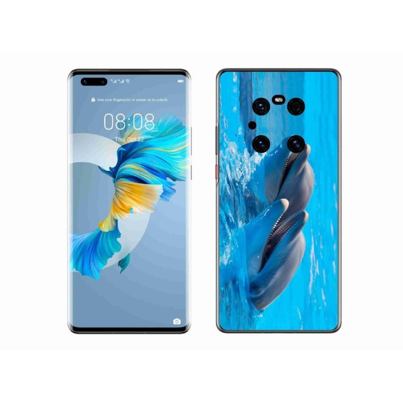 Gél borítás mmCase a mobil Huawei Mate 40 Pro - delfinek számára