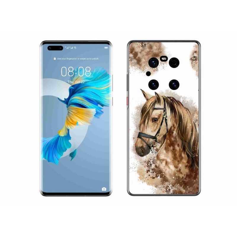 Zselés borítás mmCase a Huawei Mate 40 Pro-hoz - barna rajzfilm ló