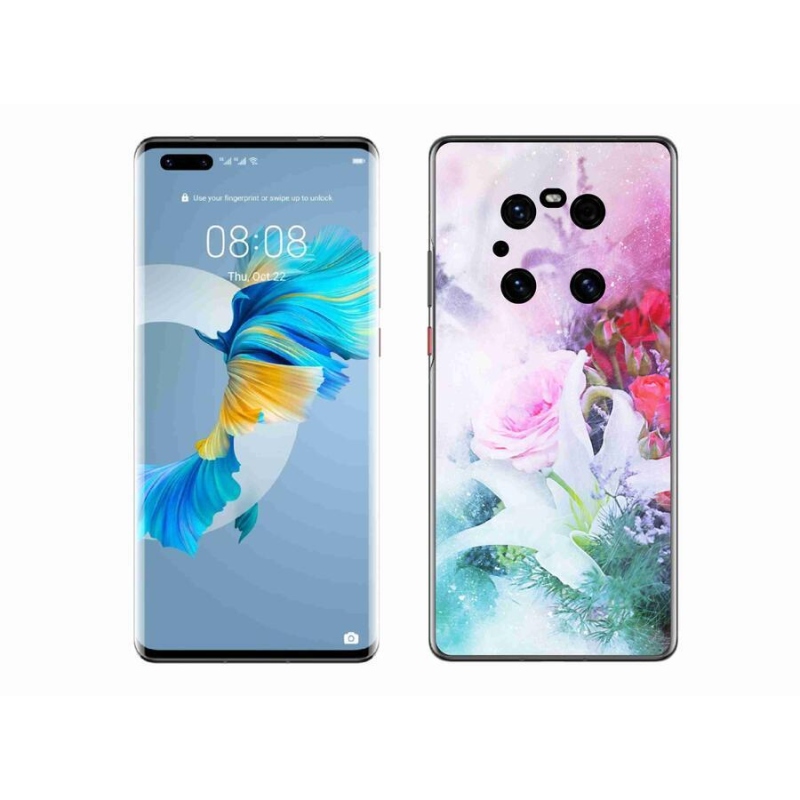 Gél borító mmCase a mobil Huawei Mate 40 Pro - virágok 4