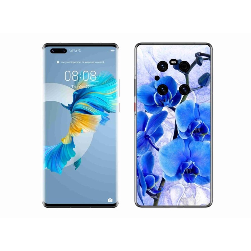 Gél védőhuzat mmCase mobiltelefonhoz Huawei Mate 40 Pro - kék virágok