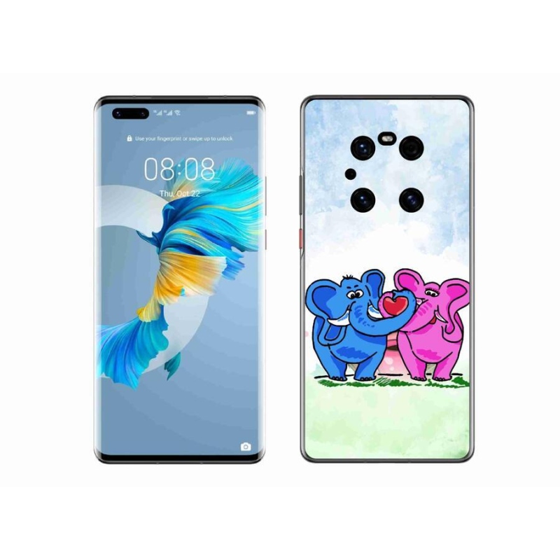Gél borító mmCase a mobil Huawei Mate 40 Pro készülékhez - szerelmes elefántok