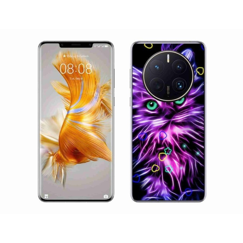 Gél borító mmCase a mobil Huawei Mate 50 Pro készülékhez - absztrakt macska