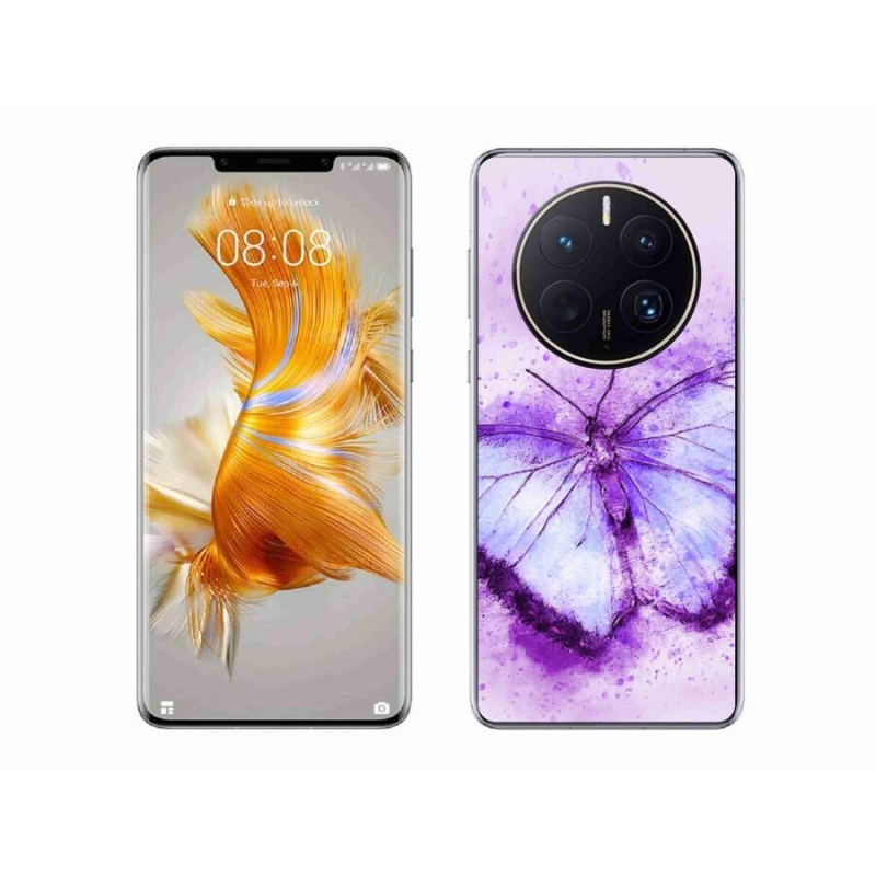 Gél védőhuzat mmCase a mobil Huawei Mate 50 Pro készülékhez - lila pillangó