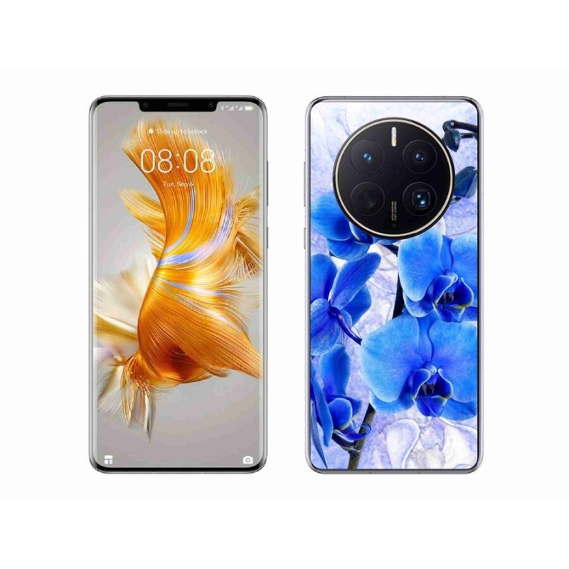 Gél védőhuzat mmCase mobiltelefonhoz Huawei Mate 50 Pro - kék virágok