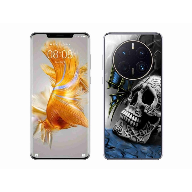 Zselés borítás mmCase a Huawei Mate 50 Pro számára - pillangó és koponya