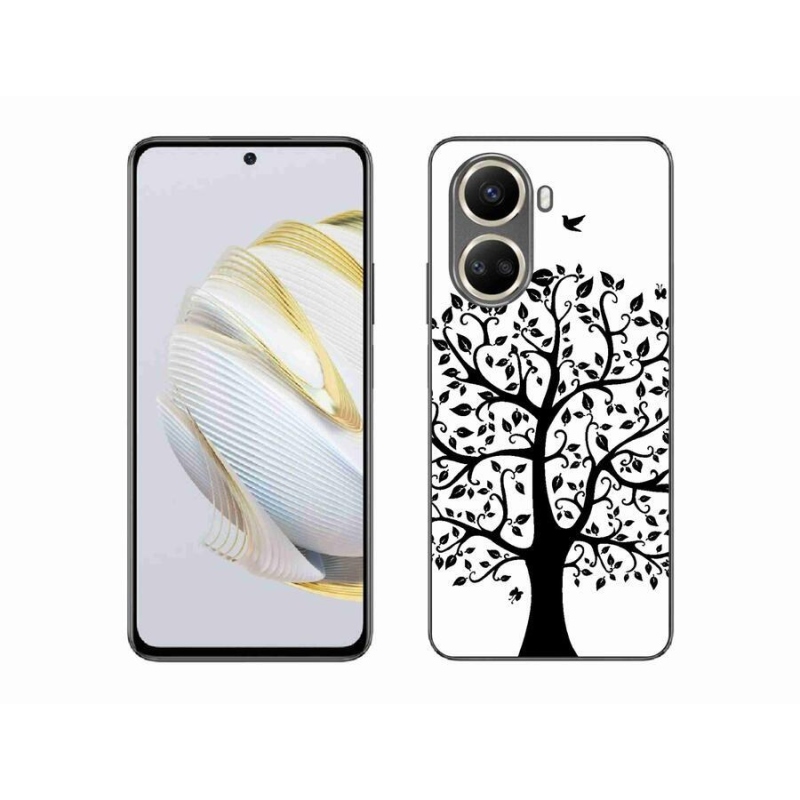 Gél borítás mmCase a Huawei Nova 10 SE számára - fekete és fehér fa