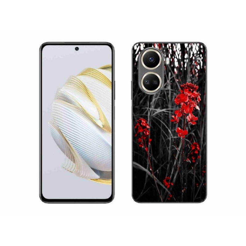 Gél borítás mmCase a Huawei Nova 10 SE számára - piros növény