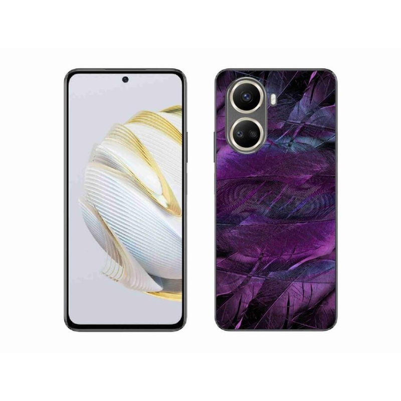 Gél borítás mmCase a Huawei Nova 10 SE számára - lila tollak