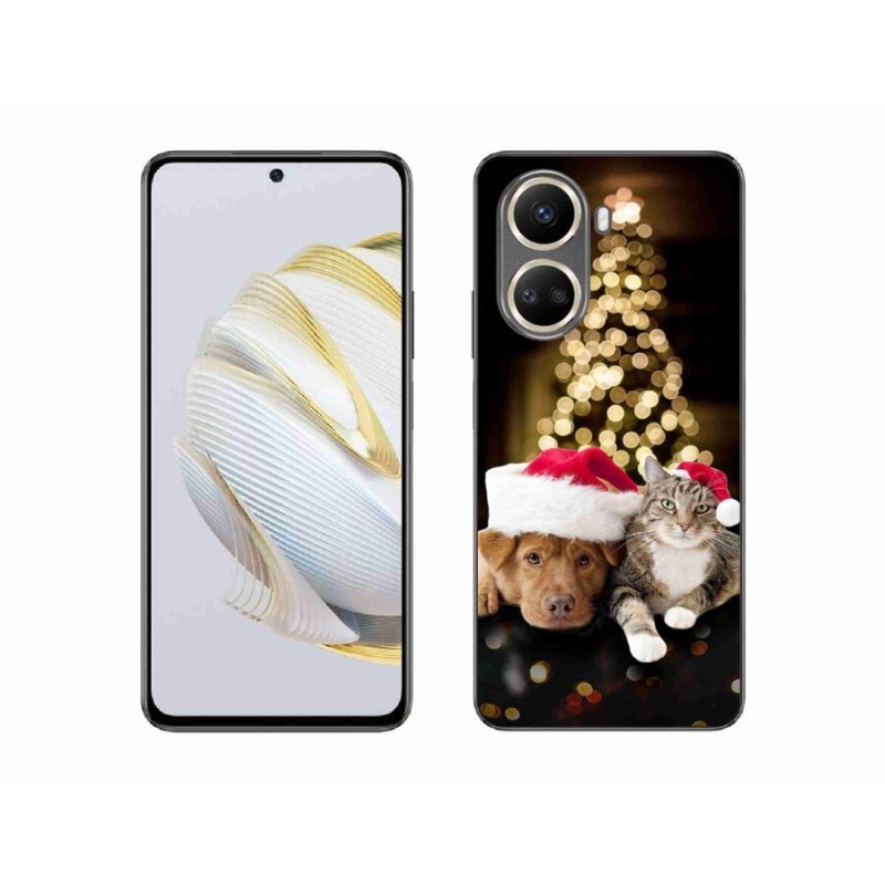 Gél borítás mmCase mobil Huawei Nova 10 SE - Karácsonyi kutya és macska
