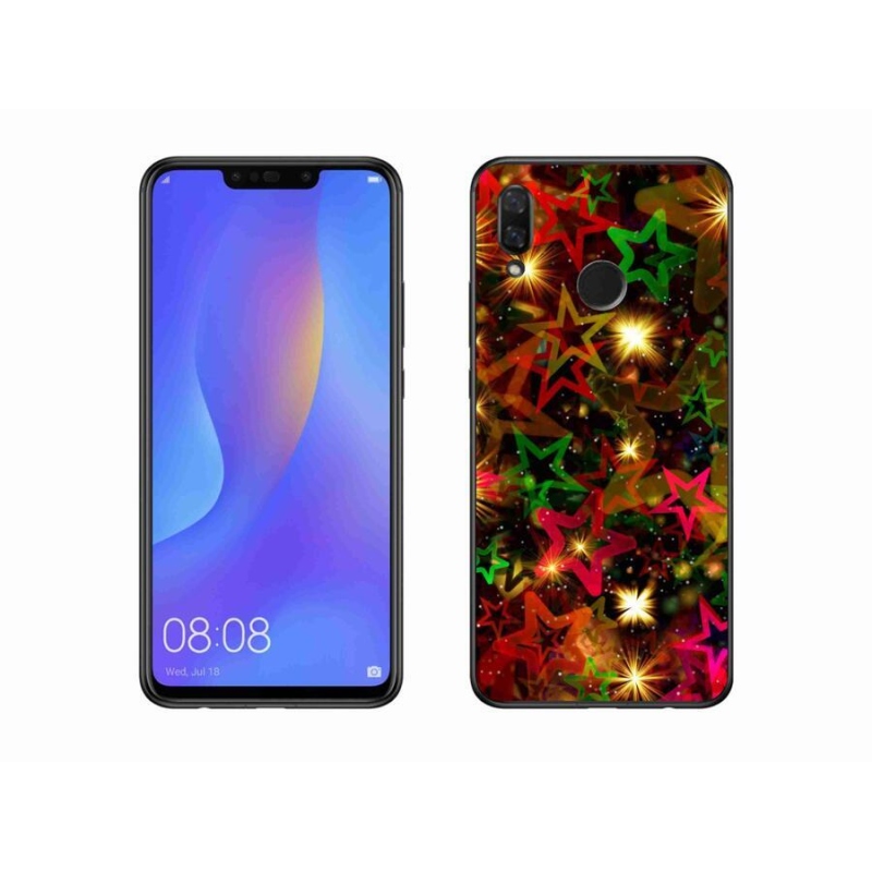 Gél borító mmCase mobil Huawei Nova 3i - színes csillagok