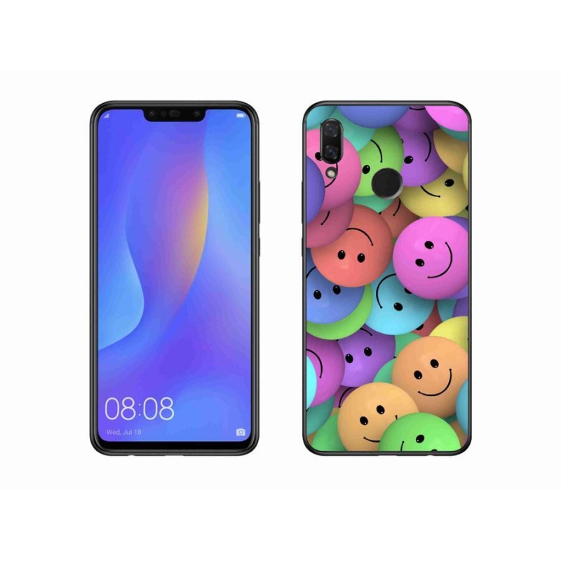 Gél borítás mmCase mobil Huawei Nova 3i - színes smiley-k