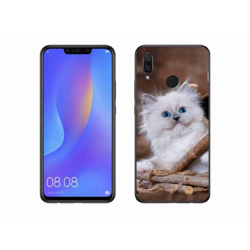 Gél borítás mmCase a Huawei Nova 3i készülékhez - fehér cica