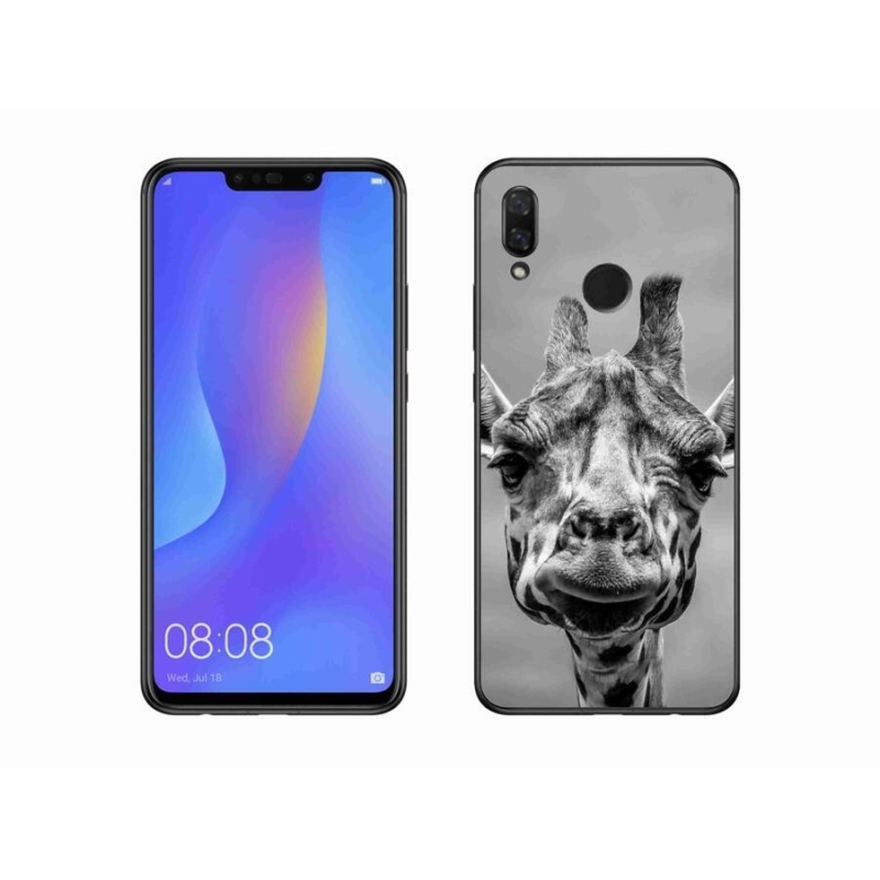Zselés borítás mmCase a Huawei Nova 3i készülékhez - fekete-fehér zsiráf