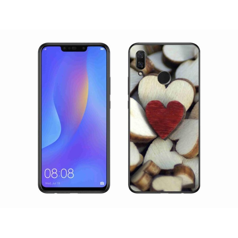 Gél borító mmCase mobiltelefonhoz Huawei Nova 3i - gravírozott piros szív