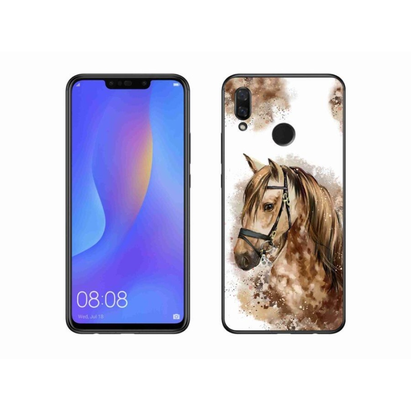 Gél borító mmCase a Huawei Nova 3i készülékhez - barna rajzfilm ló