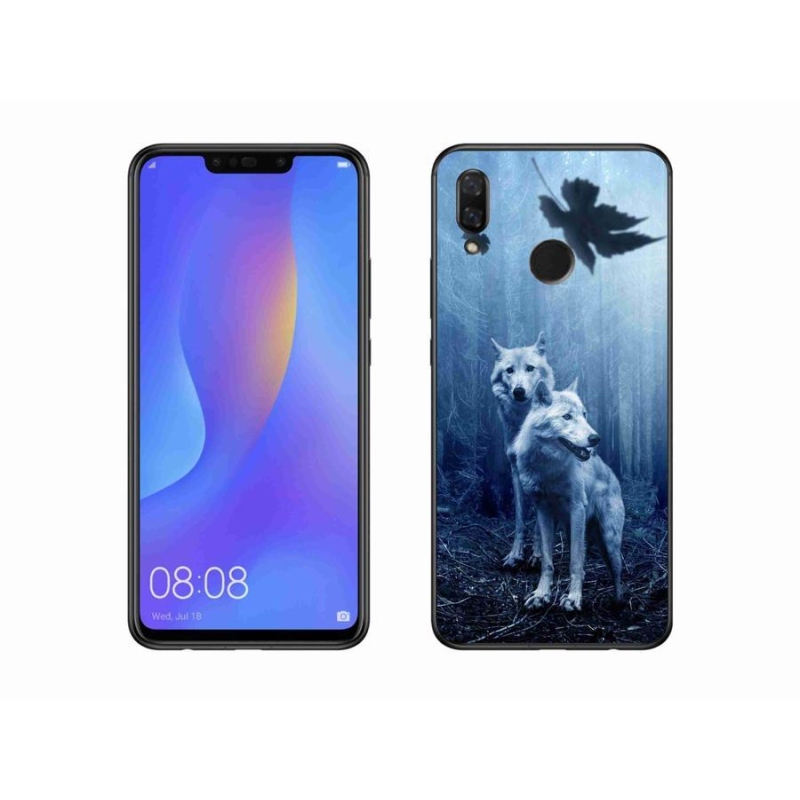 Gél borító mmCase mobil Huawei Nova 3i - farkasok az erdőben