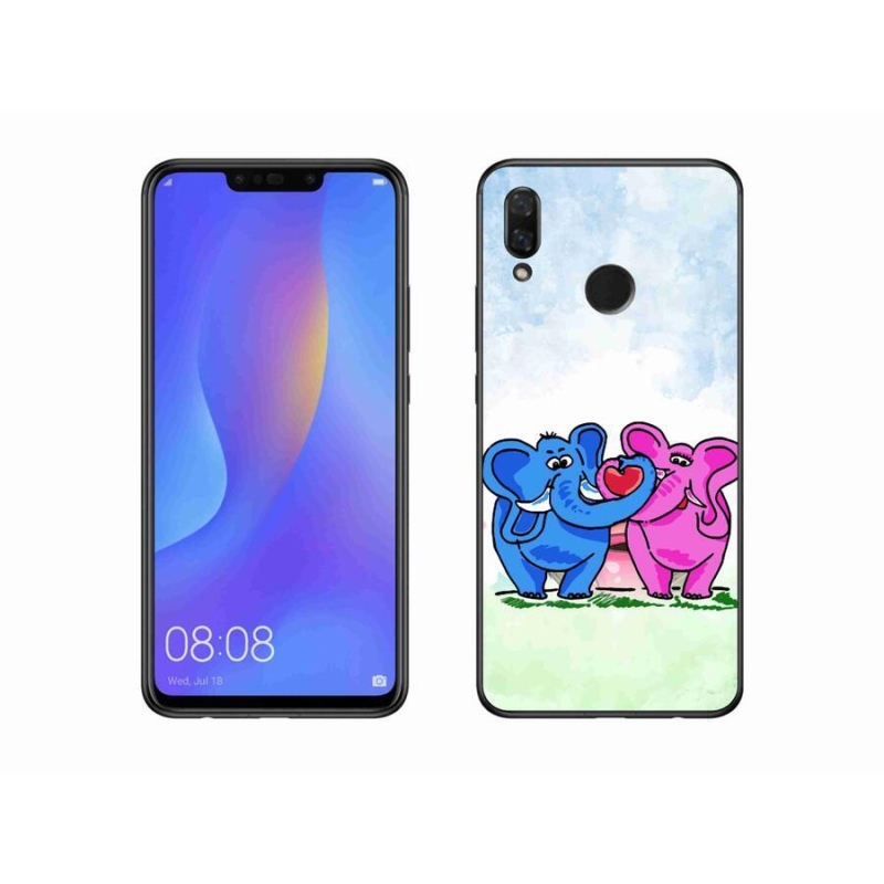 Gél borító mmCase a mobil Huawei Nova 3i - szerelmes elefántokhoz