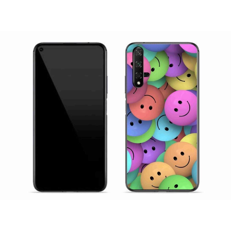 Gél borítás mmCase mobil Huawei Nova 5T - színes smiley-k