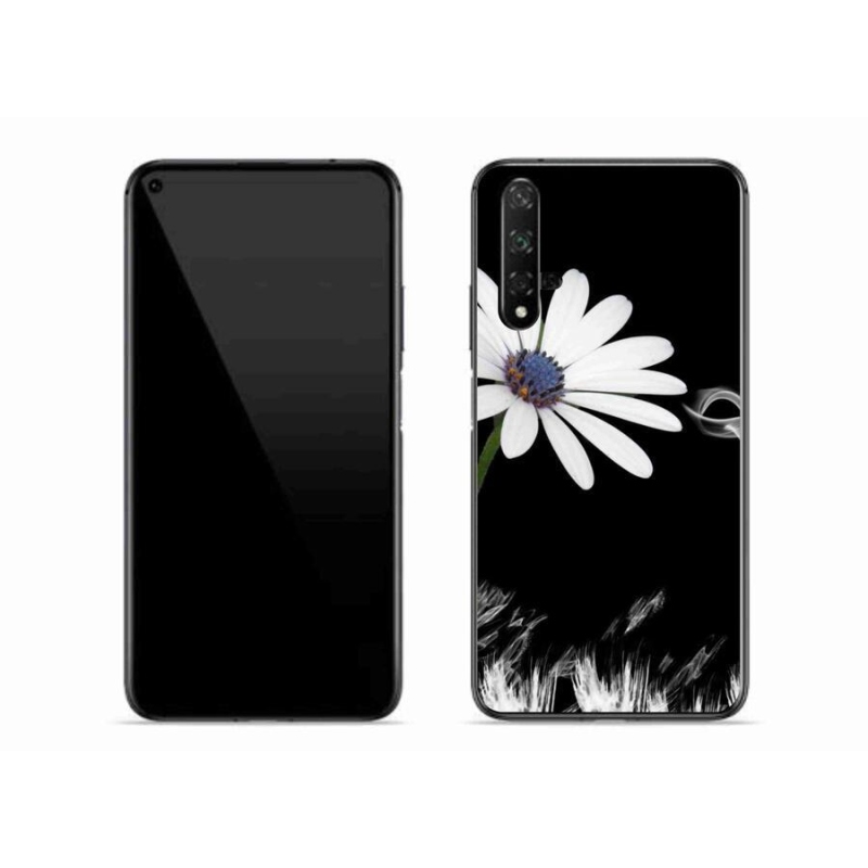 Gél borítás mmCase a Huawei Nova 5T-hez - fehér virág