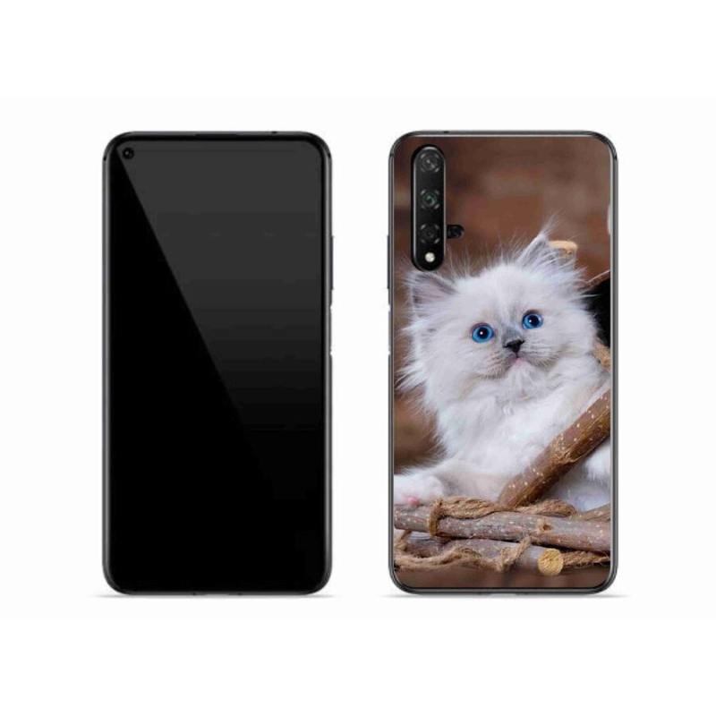 Gél borítás mmCase a Huawei Nova 5T-hez - fehér cica