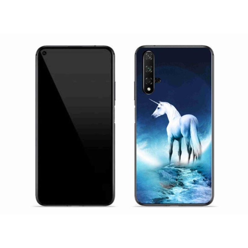 Gél borítás mmCase a Huawei Nova 5T számára - fehér egyszarvú