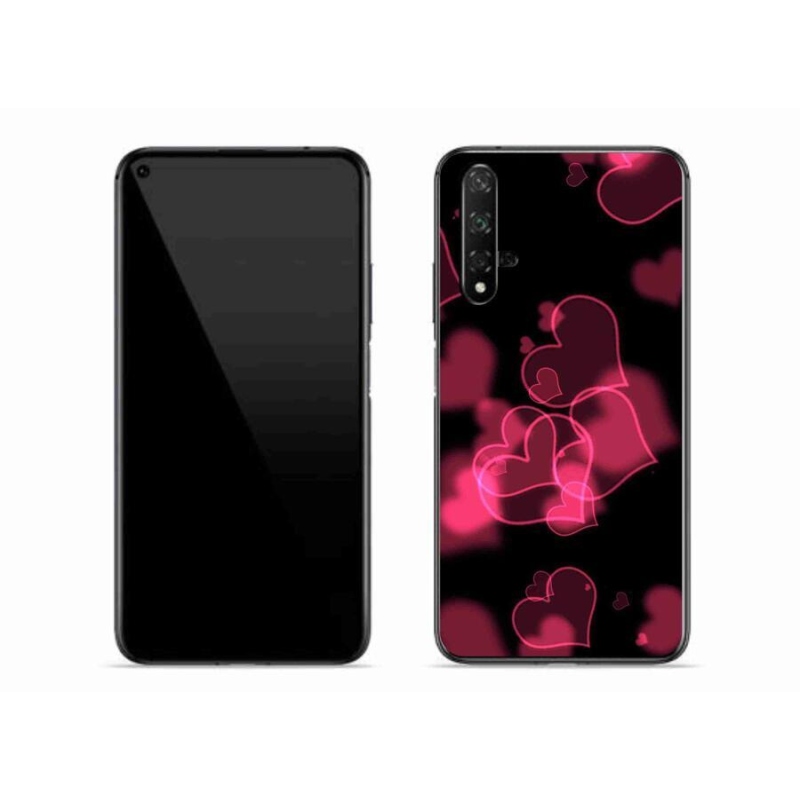 Gél borítás mmCase a Huawei Nova 5T-hez - piros szívek