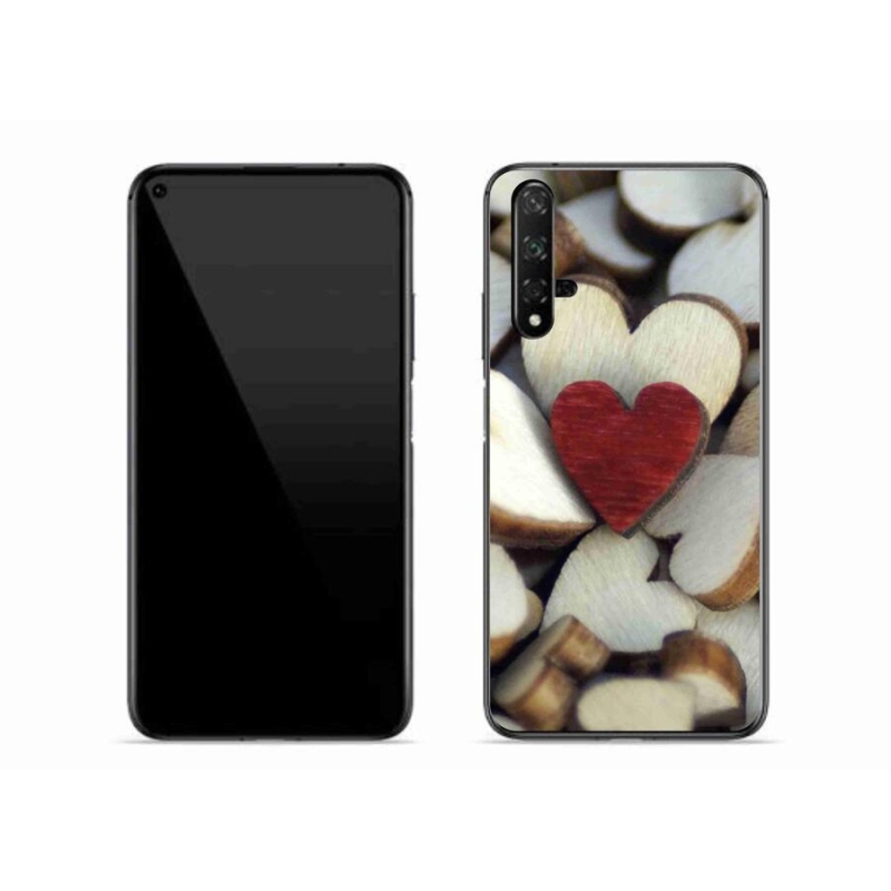 Gél borítás mmCase mobil Huawei Nova 5T - gravírozott piros szív