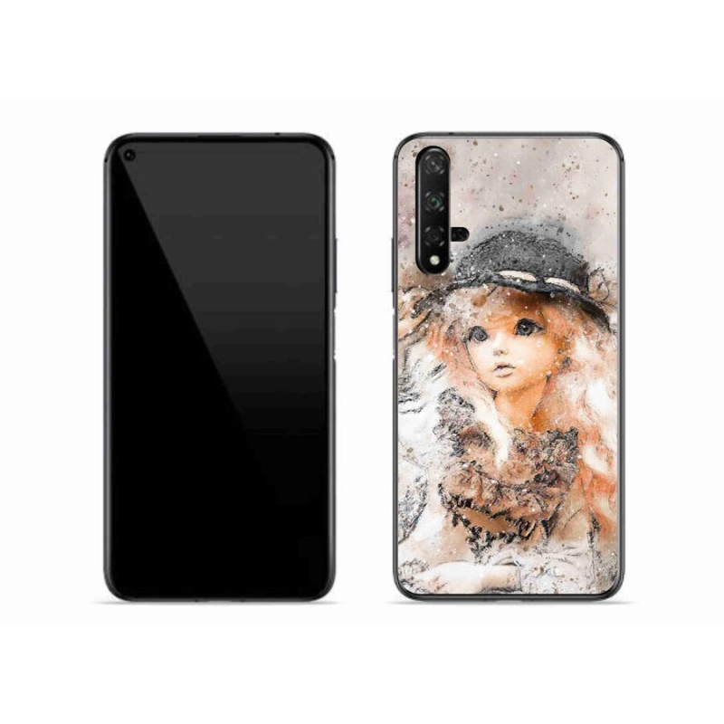 Gél borító mmCase mobil Huawei Nova 5T - lány kalappal