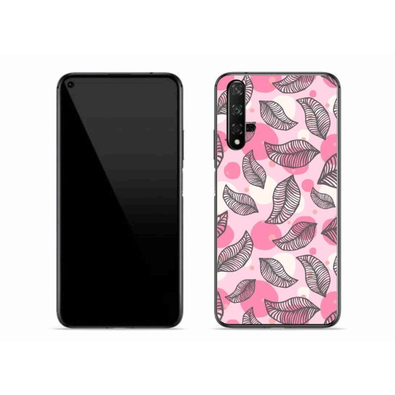 Gél borító mmCase mobil Huawei Nova 5T - rajzfilm hulló levelek