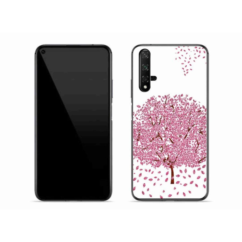 Gél borító mmCase mobil Huawei Nova 5T - rajzfilm fa levelekkel